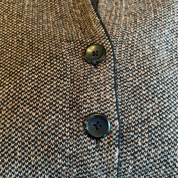 J Jill Brown Tweed Cotton Blend Duster Cardigan Sweater Jacket - Picture 6 of 16